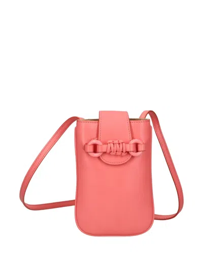 See By Chloé Flap-closure Leather Phone Bag In Pink