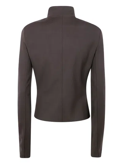 Rick Owens Gary High-neck Zip-front Jacket In Black