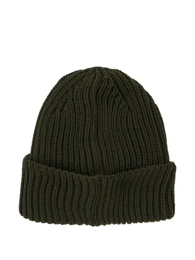 C.p. Company Goggle-detail Ribbed Beanie Hat In Black