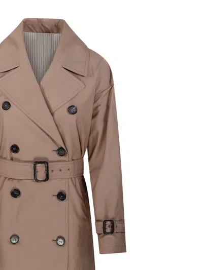Max Mara Candida Belted Double-breasted Coat In Brown