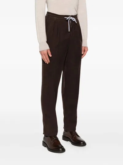 Brunello Cucinelli Corduroy Trousers With Back And Side Pockets In Brown