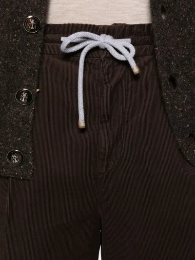 Brunello Cucinelli Corduroy Trousers With Back And Side Pockets In Brown