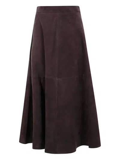 Rohe A-line Suede Midi Skirt