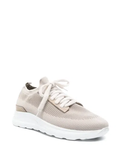 Eleventy Knitted-upper Trainers In Neutral