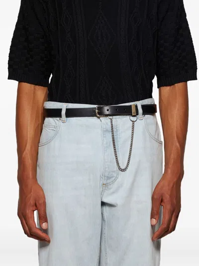 Enfants Riches Deprimes Simple Rose Chain-detailed Leather Belt