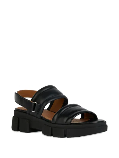 Geox Lisbona Padded Platform Sandals In Black