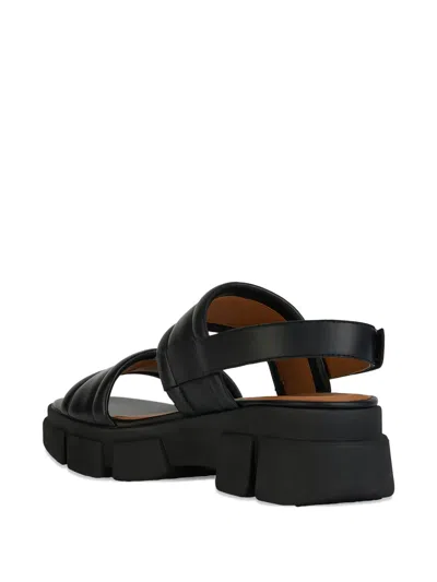 Geox Lisbona Padded Platform Sandals In Black