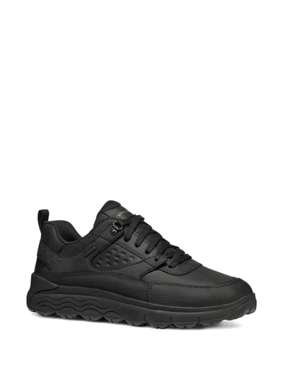 Geox Spherica Leisure Perforated Leather Lace-up Trainers