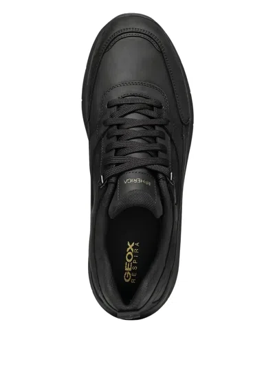 Geox Spherica Leisure Perforated Leather Lace-up Trainers