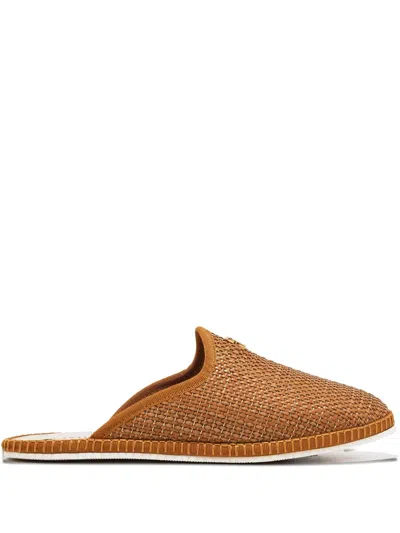 Casadei Capalbio Woven Slippers In Multi