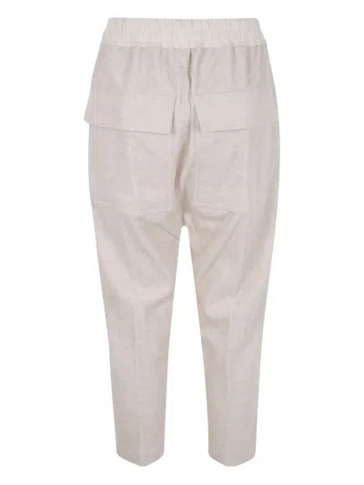 Rick Owens Drawstring Pocket Trousers In Neutral