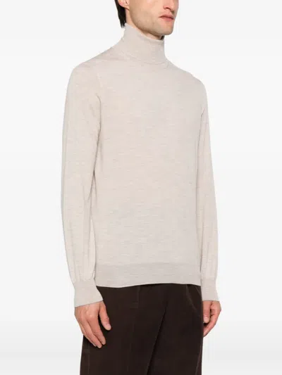 Brunello Cucinelli Men Turtle-neck Fine Gauge Sweater In Neutral