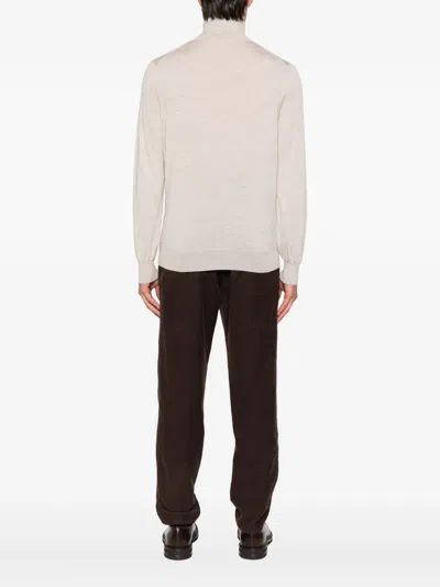 Brunello Cucinelli Men Turtle-neck Fine Gauge Sweater In Neutral