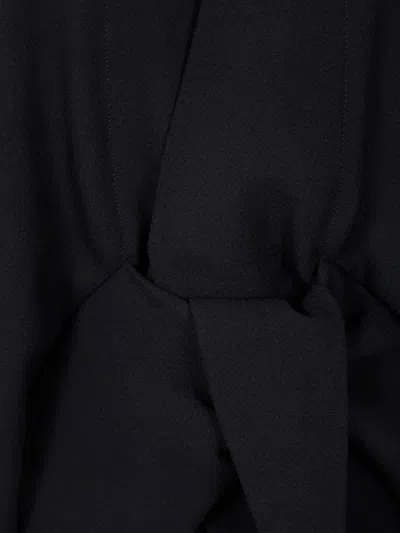 Rick Owens Tie-front Cape Top In Blue