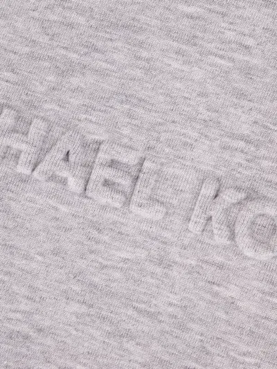 Michael Michael Kors Logo-embossed Cropped T-shirt In Gray