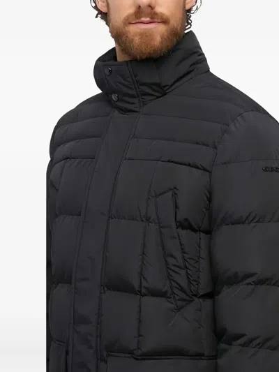 Geox Hilstone Quilted Hooded Jacket In Blue