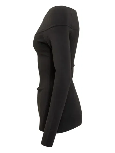 Stella Mccartney Boat-neck Long-sleeve Top In Black