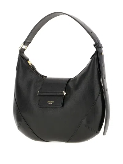 Jimmy Choo Leather Shoulder Bag With Adjustable Strap And Front Flap Pocket