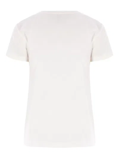 Valentino Silk T-shirt With Short Sleeves And Graphic Print In White