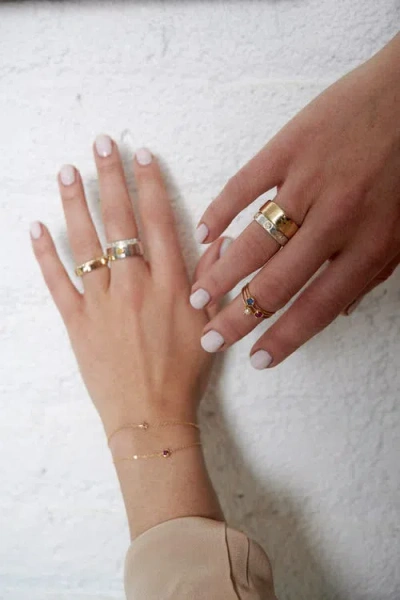 Elliot Young "liquid Metal" Wide Band Claw Ring