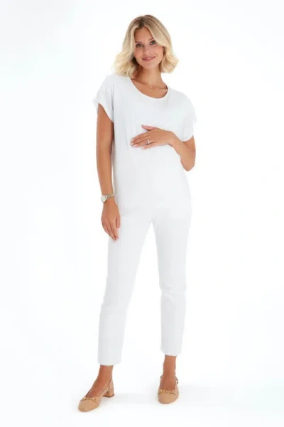 Accouchée Graceful Non-denim Foldover Waistband Maternity Pants