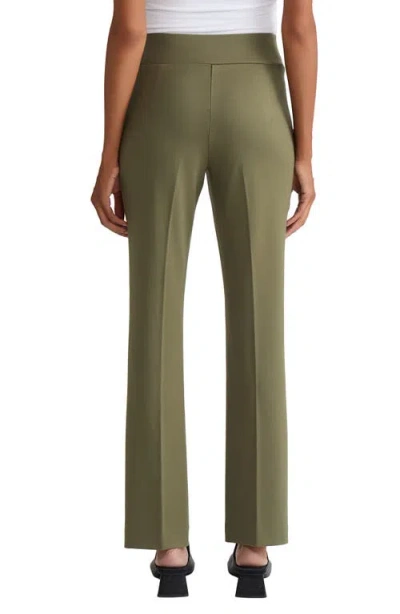 Jones New York Pintuck Pull-on Straight Leg Pants In Green
