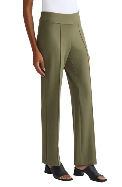 Jones New York Pintuck Pull-on Straight Leg Pants In Green