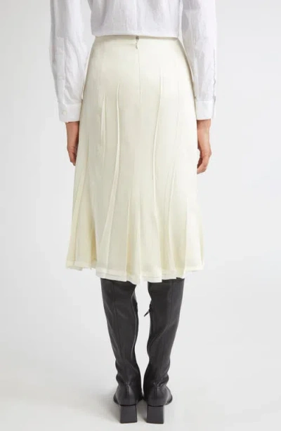 Jil Sander Envers Pleat Detail Raw Hem Satin Skirt In Neutral