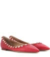 VALENTINO GARAVANI ROCKSTUD LEATHER BALLERINAS,P00210478