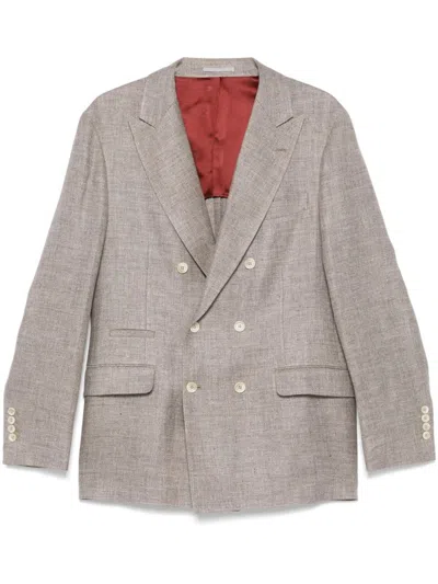 Brunello Cucinelli Brown Linen Blend Blazer