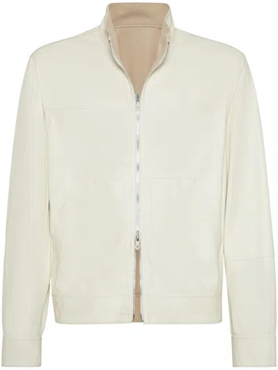 Brunello Cucinelli Reversible Leather Bomber Jacket