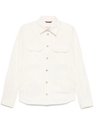 Brunello Cucinelli Men Shirt Jacket In White