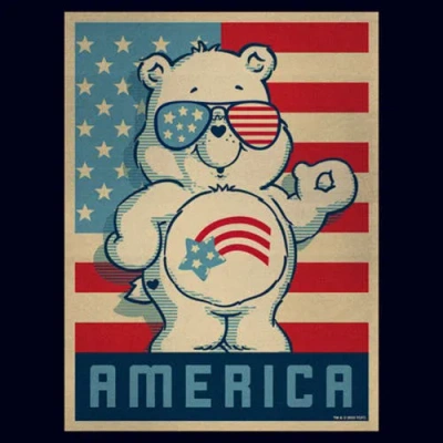 Care Bears Retro America Cares Bear  Graphic T-shirt