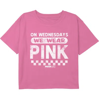 Mean Girls Girl's  On Wednesdays We Wear Pink Checkered  Graphic T-shirt In Pink