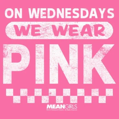 Mean Girls Girl's  On Wednesdays We Wear Pink Checkered  Graphic T-shirt In Pink