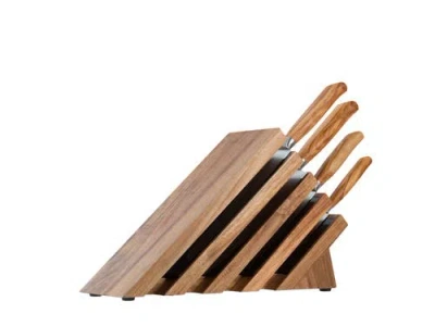 Messermeister Oliva Elite 5 Piece Knife Block Set In Brown
