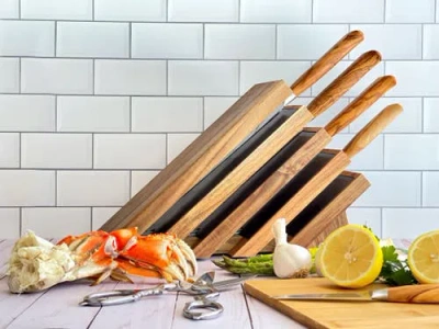 Messermeister Oliva Elite 5 Piece Knife Block Set In Brown