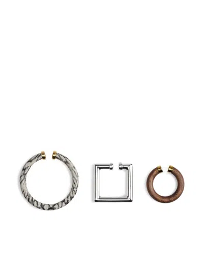 Jacquemus Set Of Three Les Bijoux Doreille Earcuffs In Multi