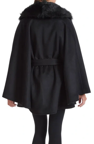 Sofia Cashmere Cashmere Belted Cape Coat With Shearling Collar