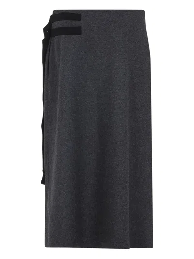 Jil Sander+ Wrap-tie Wool Midi Skirt