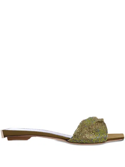 Benedetta Bruzziches Golrarda Embellished Square-toe Slides