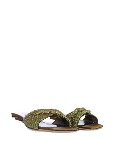 Benedetta Bruzziches Golrarda Embellished Square-toe Slides