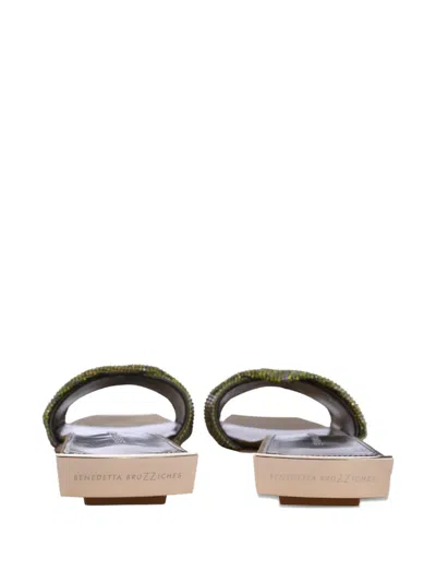 Benedetta Bruzziches Golrarda Embellished Square-toe Slides