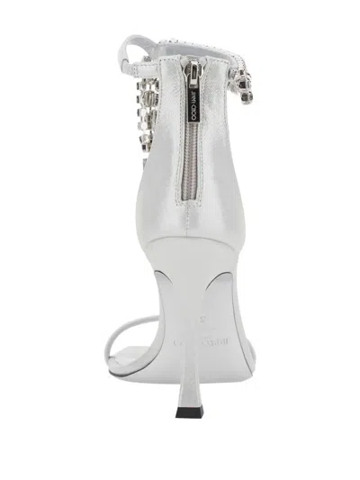 Jimmy Choo 100mm Verity Crystal-embellished Sandals In White