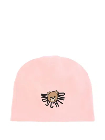 Moschino Teddy Bear-logo Beanie In Pink
