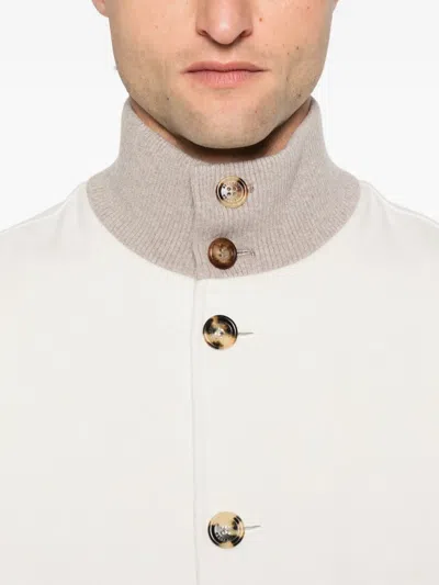 Brunello Cucinelli Wool Bomber Jacket Puffer Jackets White In White