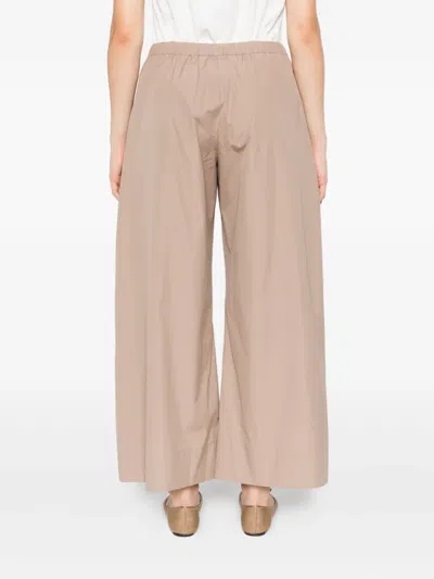 S Max Mara Drawstring Cotton Trousers In Brown