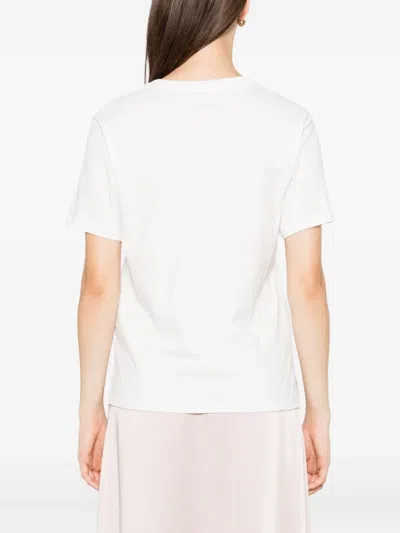 Weekend Max Mara Logo-embroidered Cotton T-shirt In White