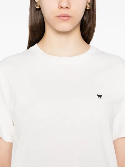 Weekend Max Mara Logo-embroidered Cotton T-shirt In White