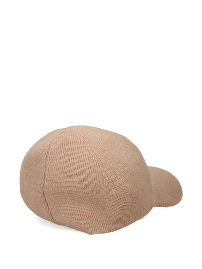 Twinset Embroidered-logo Knitted Baseball Cap In Neutral